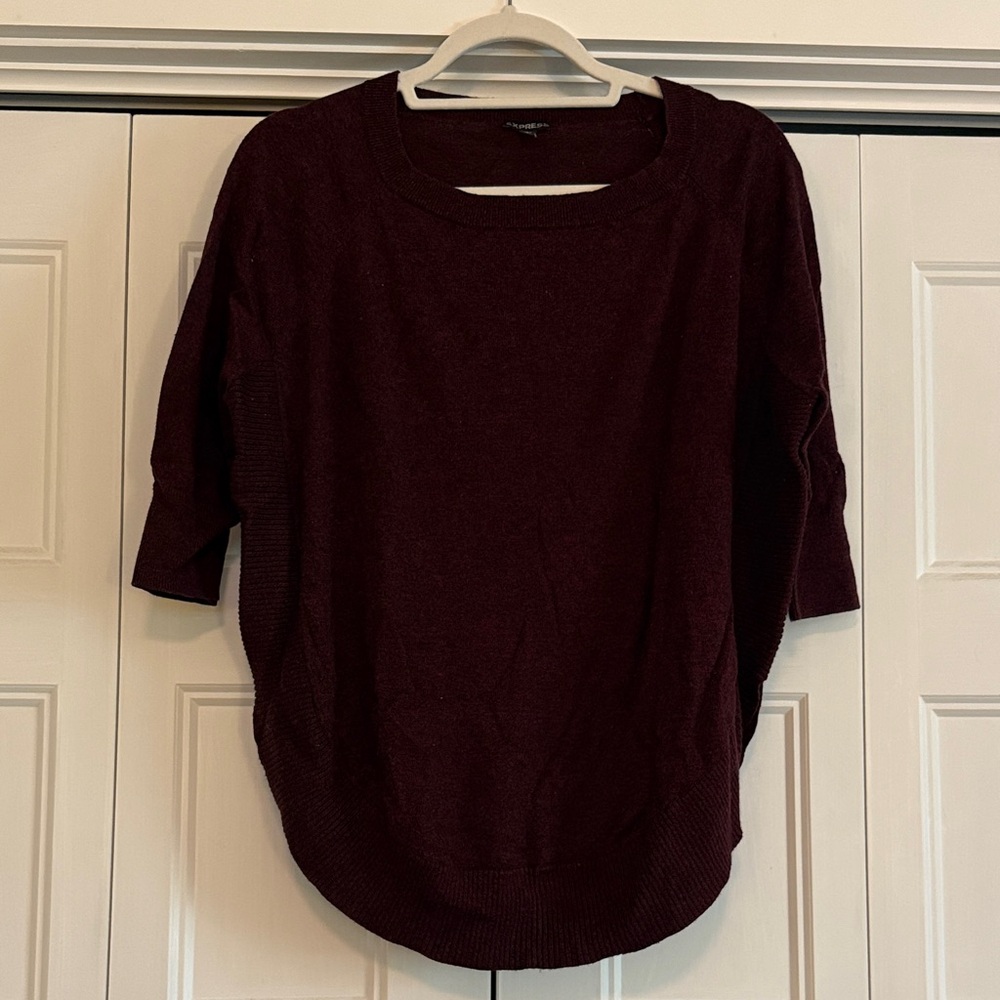 Express Burgundy Crew Neck Sweater